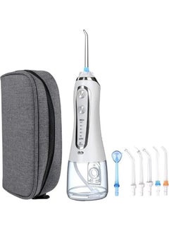Buy 5-Mode IPX 7 Waterproof Cordless Dental Water Flosser Teeth Cleaning Set White in UAE