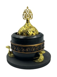 Buy Malaki Incense Burner With Metal Cover Black 13x6x6cm in Saudi Arabia