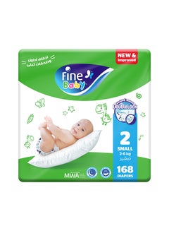 Buy Diapers Size 2 (3-6Kg) Medium, 168 Count  With The New Double Lock Leak Barriers in UAE