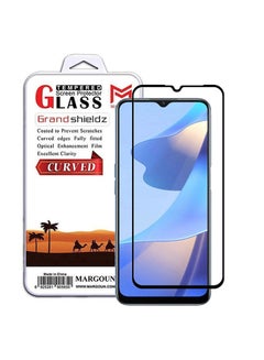 Buy Oppo A16 Screen Protector Tempered Glass Full Glue Back Black Side in UAE