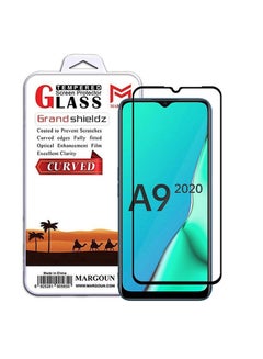 Buy Oppo A9-2020 Screen Protector Tempered Glass Full Glue Back Black Side in UAE