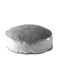 Buy Round Velvet Bean Bag Velvet Grey 60x20cm in Saudi Arabia