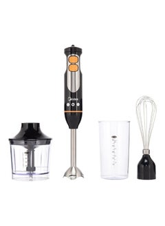 اشتري 4-In-1 Multifunctional Hand Blender Chopper And Whisk, With Stainless Steel Blade, 600W Powerful DC Motor, Low Noise, Variable Speed For Soups-Smoothie-Chopping, Turbo Speed MJBH6001W Black في الامارات