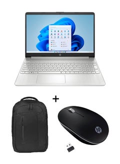 اشتري 15S Laptop With 15.6-Inch Display, Core-i5 1235U Processor/8GB RAM/512GB SSD/Windows 11 With Delta Backpack 15.6-Inch Y4A67LA + Wireless Mouse English Silver في الامارات