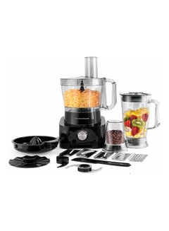 اشتري Food Processor With Bowl And 11 Attachments - Blender/Citrus Juicer/Grinder Mill/Chopper And More To Knead Dough, Emulsify, French Fry Slice And Grate 3.5 L 1000 W FP1012-ME Black في السعودية