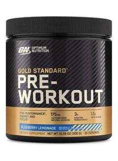 Buy Gold Standard Pre-Workout Blueberry Lemonade 300G 30 Servings in UAE