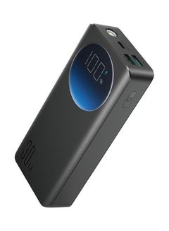 Buy 20000 mAh 30W Fast Charging Power Bank And Storage Bag With Percentage Battery Display LED Flashlight Black in UAE