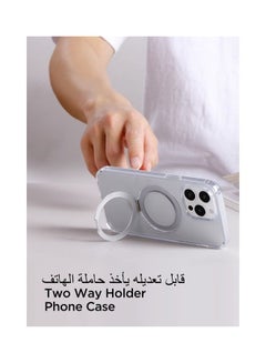 اشتري Magnetic Protective Phone Case With Holder For iPhone 15 Pro Transparent في مصر