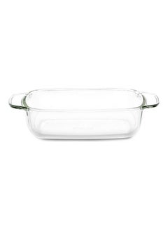 Buy Microwavable Deep Rectangular Dish With Handle, Microwave, Oven And Dishwasher Proof White 1.5Liters in UAE