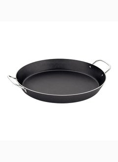 Buy Loreto Graphite 5.4L Aluminum Paella Pan With Interior Starflon Max PFOA Free Nonstick Coating And Metallic Handles Black 38cm in UAE