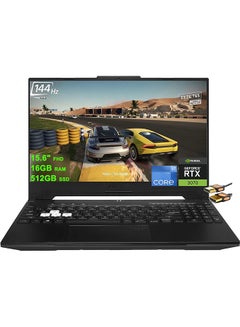 اشتري TUF Dash F15 Gaming Laptop 15.6" FHD 144Hz (Adaptive-Sync) 12th Gen Intel 10-Core i7-12650H (Beats i9-11950H) 32GB RAM 2TB SSD GeForce RTX 3070 8GB Backlit Thunderbolt  Win11 + HDMI Cable English Black في الامارات