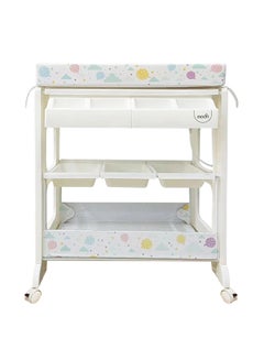 Buy Portable Diaper Changing Table Mat-Table Dresser Wheels Multi-Function Nursery Organizer For Newborn - Flying Rabbits in UAE