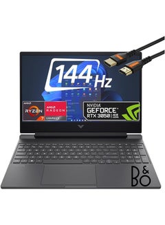 اشتري Victus 15 Gaming Laptop With 15.6-Inch Display, Core i5-12500H Processor/32GB RAM/1TB SSD/4GB NVIDIA GeForce RTX 3050 Graphics Card/Windows 11 Home + HDMI Cable English Black في الامارات