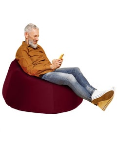 Buy Niklas | Velvet Bean Bag Chair Burgundy Meduim in Saudi Arabia