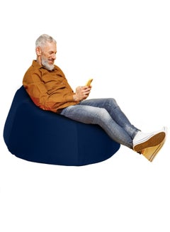 Buy Niklas | Velvet Bean Bag Chair Dark Blue Meduim in UAE