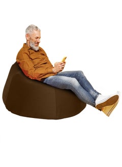 Buy Niklas | Velvet Bean Bag Chair Brown Meduim in Saudi Arabia