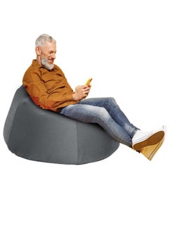 Buy Niklas | Velvet Bean Bag Chair Grey Small in Saudi Arabia