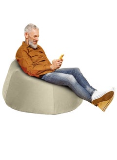 Buy Niklas | Velvet Bean Bag Chair Light Beige Large in Saudi Arabia