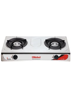 اشتري Dual Gas Burner/Gas Stove, 2 Brass Burners with Auto Ignition and Detachable Trivet Product Dimensions: 720 x 390 x 95 (W x D x H) mm NGT2002 Stainless Steel في الامارات