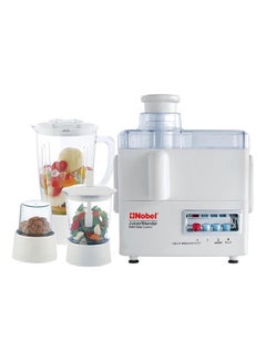 Buy 4 in 1 Juicer and Food Factory with 1 Litre Capacity and has Spinner Chopper & Dry Mill 400W 2 Speed - Pulse Grinder, Chopper, Blender, Juicer, Unbreakable Jar & Anti Slip Feet 1.0 L 400.0 W NJ176G4 White in UAE