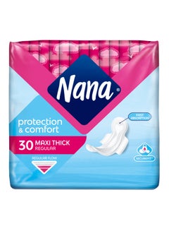 Buy Maxi Think Regular Protection And Comfort Sanitary Pads 30 Pieces White in Saudi Arabia