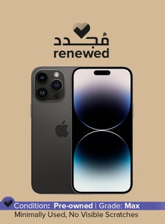 Buy Renewed - iPhone 14 Pro Max 256GB Space Black 5G With FaceTime in UAE