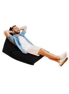 Buy Youri | Linen Bean Bag Chair Black Large in Saudi Arabia