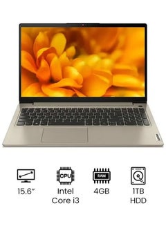 اشتري IdeaPad 3 15ITL6 Laptop With 15.6-Inch FHD Display, Core I3 Processor/8GB RAM/1TB HDD/Windows 10 Pro/Intel UHD Graphics Card English/Arabic Sand في مصر