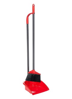 اشتري Long-Handle Dustpan – Convenient Dusting Accessory, Back Pain-Free, Convenient Length, Efficient Dirt Collection,Space-Saving Design (24.5 x 25 x 97 cm ) Red/Black في السعودية