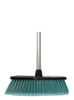 اشتري Eco Indoor Floor Broom with Stick Anti-Slip Hand Grip All Types Of Floors Flexible Bristles Multicolour في الامارات