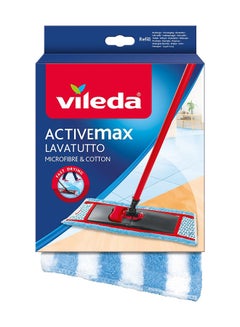 Buy ActiveMax Lavatutto Micro & Cotton Flat Mop Refill, High absorbency Blue/White in Egypt