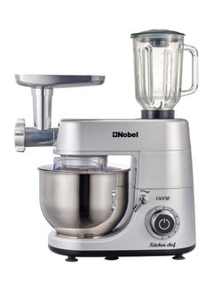 اشتري 3 in 1 Food Processor Multifunctional Stand Mixer with 7.0 L Stainless Steel Bowl & 1.5L Juicer Blender with 6 Speeds For A Variety Of Mixing Tasks 1500.0 W NBM100S Metallic Silver في الامارات