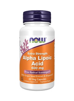 Buy Alpha Lipoic Acid 600 Mg, Extra Strength With Grape Seed Extract And Bioperine 60 Veg Capsules in Saudi Arabia