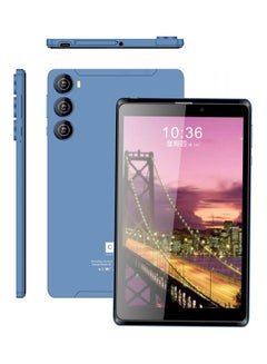 Buy Android 8-Inch Smart Tablet IPS Screen 5G LTE Single SIM WiFi, Kids Tab Zoom Supported Tablet PC Blue with Pre-installed Tempered Glass in Saudi Arabia