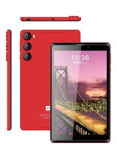 Buy Android 8-Inch Smart Tablet IPS Screen 5G LTE Single SIM WiFi, Kids Tab Zoom Supported Tablet PC Red With Pre-installed Tempered Glass in Saudi Arabia