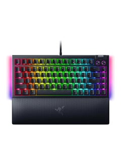 اشتري Razer BlackWidow V4 75% Mechanical Gaming Keyboard, Hot-Swappable Design, Compact & Durable, Orange Tactile Switches, Chroma RGB, MF Roller & Media Keys, Comfortable Wrist Rest - Black في الامارات