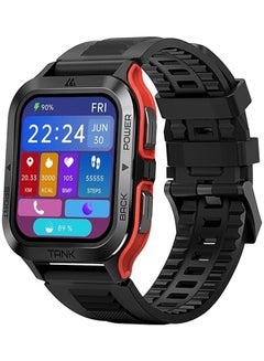 Buy Tank M2 Bluetooth Answer Make Call Smart Watches For Men 5 ATM US Military Certified With 70 Sport Modes 1.85 Inch For Android IOS IPhones With Heart Rate Blood Pressure Red/Black in UAE