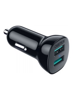 Buy QC 3.0 Dual Ports 36W Car Charger Black in Saudi Arabia