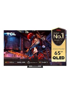 اشتري 65 Inch 4K Ultra HD QLED Smart TV, Google TV With Hands-Free Voice Control, Game Master 2.0, Dolby Vision IQ-Atmos, HDR 1000 Nits, IMAX Enhanced, 144HZ VRR, 2023 Model 65C745 Black في الامارات