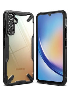 Buy Fusion-X Compatible With Samsung Galaxy A34 5G Case Transparent Hard Back Soft Flexible TPU Bumper Scratch Resistant Protection Phone Cover Black in Egypt