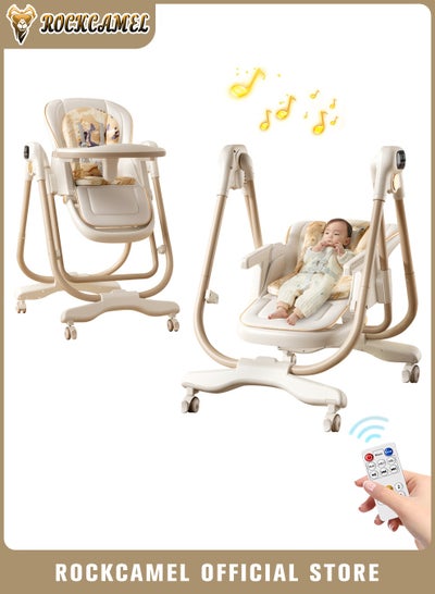 2-in-1 Electric Baby High Chair & Rocker with Remote Control, 8-Level ...