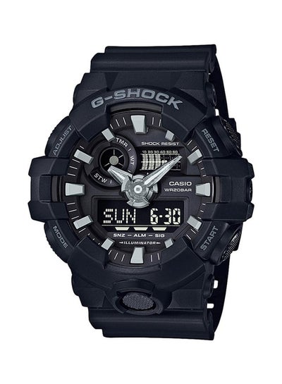 Buy Men's Round Shape Rubber Strap Analog & Digital Wrist Watch - Black - GA-700-1BDR in Egypt