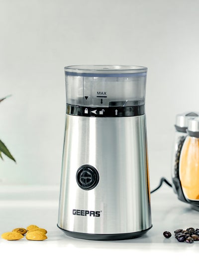 Buy Stainless Steel Coffee Grinder, 55gms Grinder| Sharp Blades | Transparent Lid | Lid Safety Switch | Grinder for Dried Spice, Pepper, Grain, Coffee Bean, Nuts 150 W GCG5471N Silver in UAE