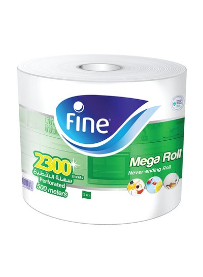 Buy Sterilized Kitchen Towel Mega Roll 2300 Sheets White 500meter in UAE