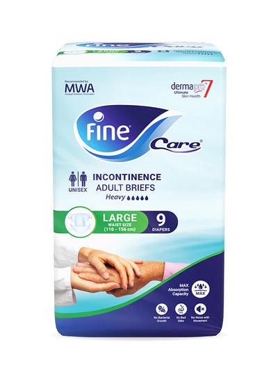 Buy Incontinence Adult Diapers Breifs Large Size Waist 110-156 cm, Count 9 in Egypt