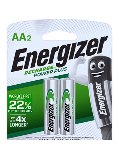 Buy Energizer Rechargeable batteries - AA  Pack Of 2 Silver in Saudi Arabia