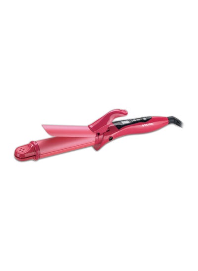 Buy 2-in-1 Hair Curler And Straightener With Ceramic Coated Barrel, LED Display, 360 Degree Swivel Cord, On And Off Switch Pink 300grams in Saudi Arabia