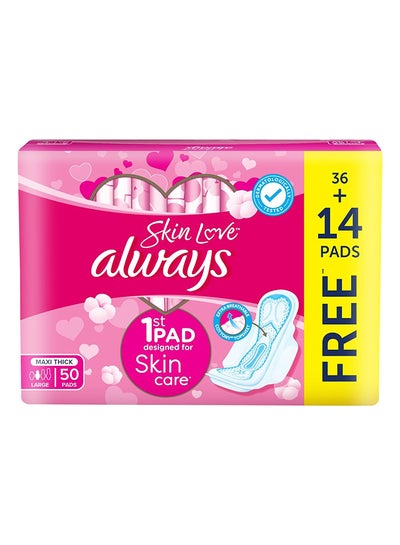 Buy Cotton Skin Love Sanitary Thick Pads Large 50 Count in UAE