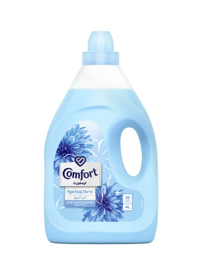 Buy Fabric Softener Spring Dew For Fresh And Soft Clothes Blue 4Liters in UAE