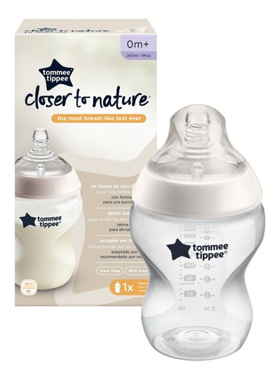 Buy Pack Of 1 Closer To Nature Baby Bottle, Anti-Colic Valve For 0 Months+ 260 ml, Clear in Egypt